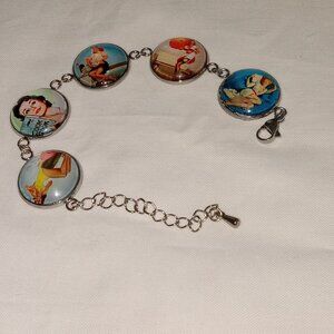 Pin Up Girl Charm Bracelet
